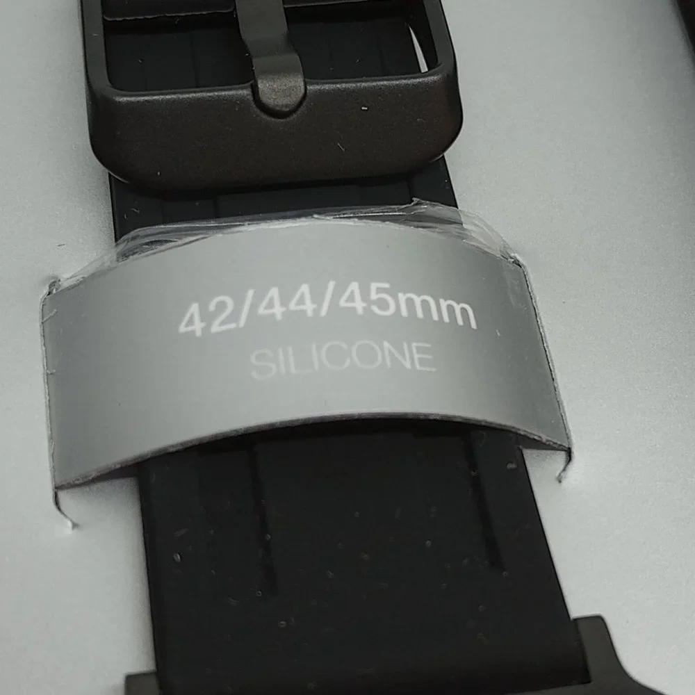 Vince Camuto 22mm Black Silicon Strap Fits Apple Watch 42/44/45mm